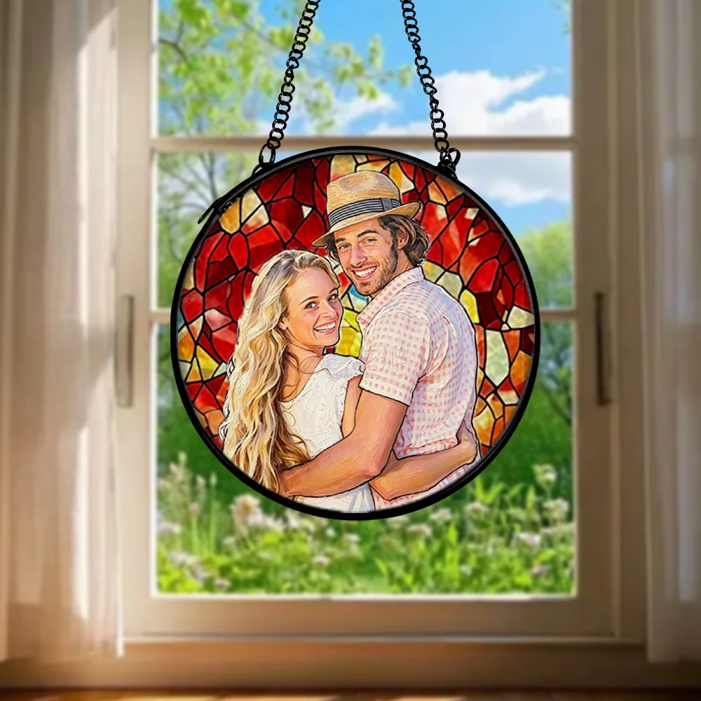 1 pc Personalized Rainbow sun catcher with chain For Anniversaries Girlfriend/Boyfriend's Birthday,Family,Your Lover,Dining Room view 4