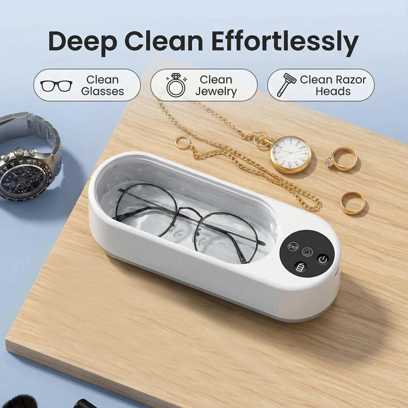 Lenovo – neues, tragbares Ultraschall-Reinigungsgerät für den Hausgebrauch, vielseitiges Reinigungsgerät für Brillen, Schmuck, Zahnprothesen und Uhren. – Detail 2