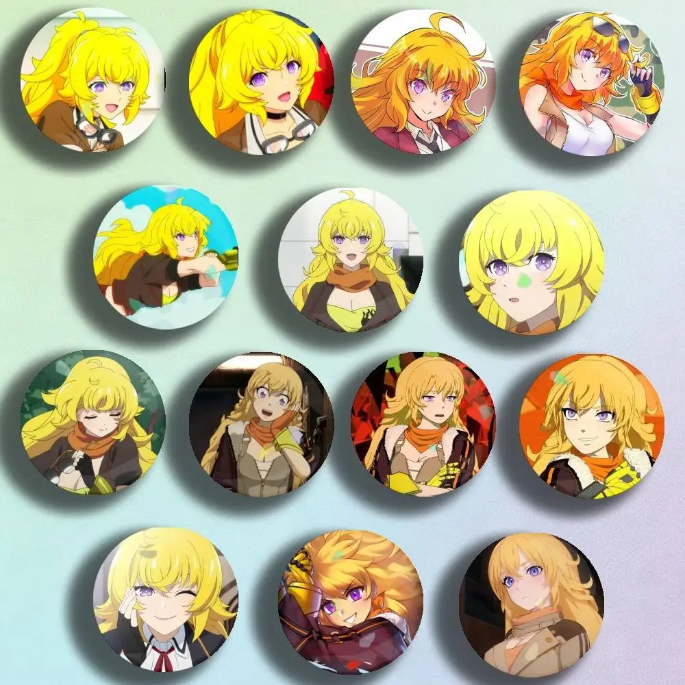 

RWBY ICE Queendom Yang Xiao Long Laser Badge Creative Pins Brooch for Decor Gifts Fans Collect Easter decorations