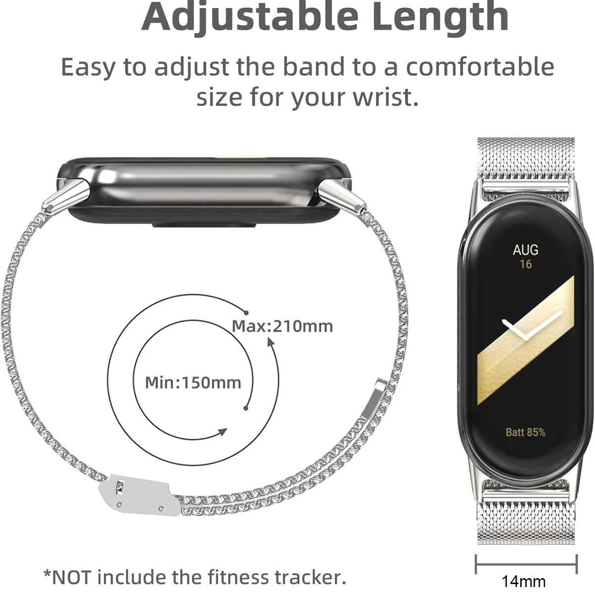 Pasek do zegarka ze stali nierdzewnej Mesh Correa kompatybilny z Xiaomi Mi Band 10 9 8, miękka bransoletka z pętlą do Smart Band 10/9/8