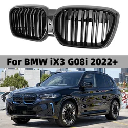 Car Front Bumper Kidney Grille Racing Sytle Grill For BMW iX3 G08 2022 2023 Double Line Style Car Accessories