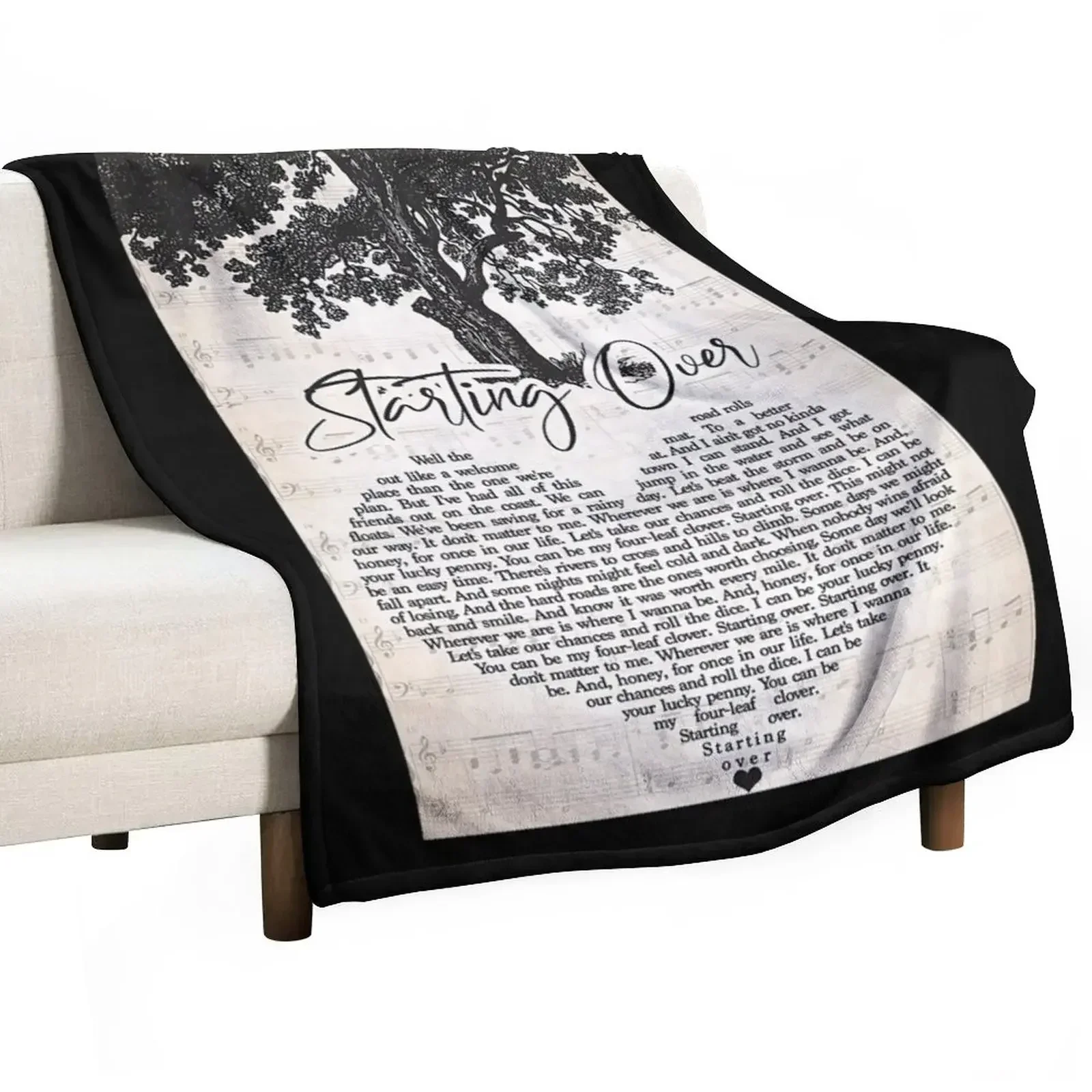 Chris Stapleton – Starting Over Lyrics Throw Blanket anime Sofas christmas gifts Decoratives warm winter Large Blankets