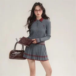 High Quality AuthenticGolf Suits Women's Golf Clothes Korean Luxury Golf Sweater Women Golf Wear 2024 Autumn New Two Piece Set