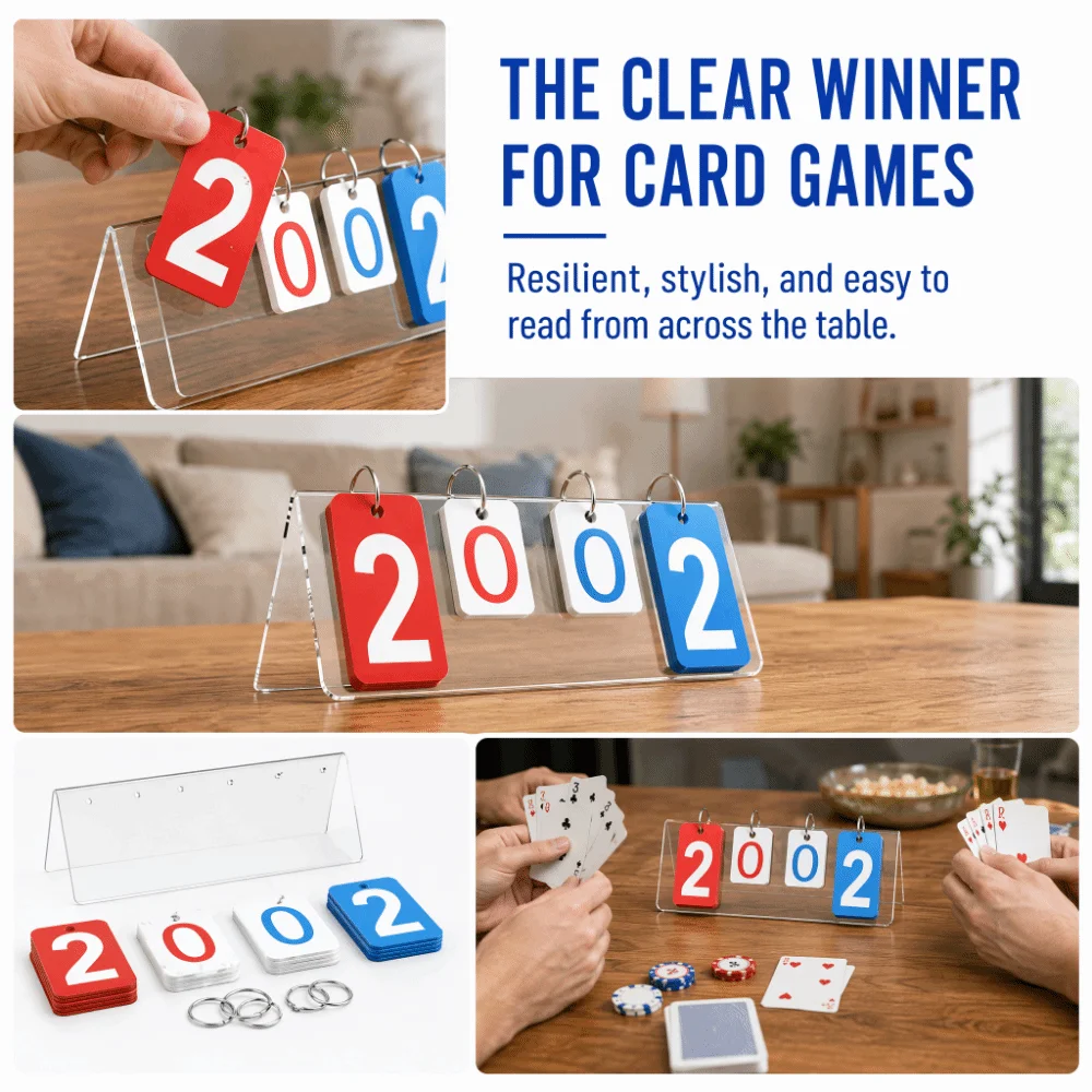 4 Players Guandan Score Keeper Professional Tournament Dual Round Guandan Scoreboard Portable Match Referee Point Counter