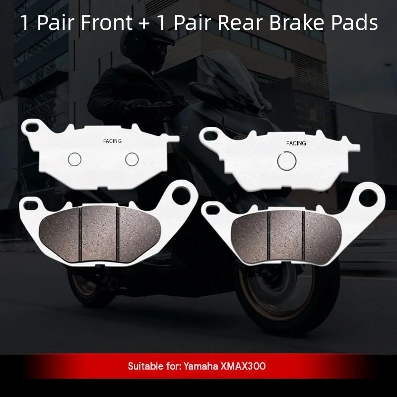 For YAMAHA XMAX300 Carbon‑Copper Based Brake Pads, Low‑Noise High‑Friction Front & Rear Disc Brake Pads Mod Accessories