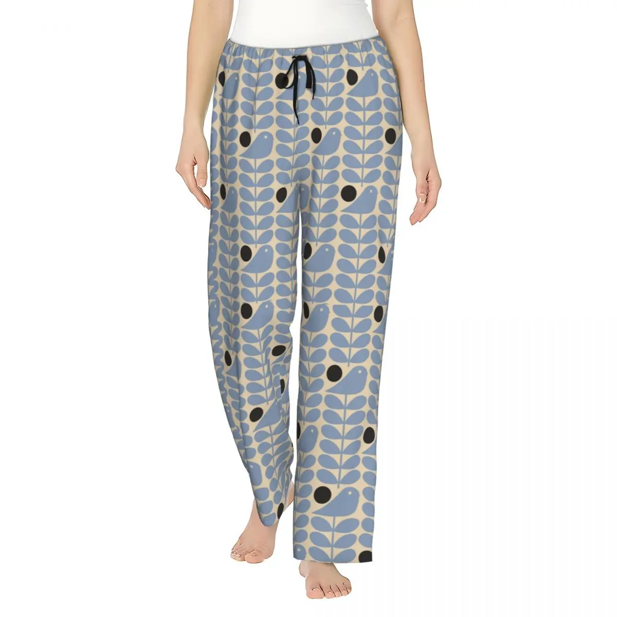 Custom Orla Kiely Early Bird Pajama Pants Women's Scandinavian Floral Sleepwear Lounge Sleep Bottoms Stretch with Pockets