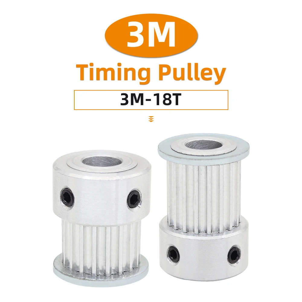 3M18T Pulley Wheel Pitch 3.0 mm Circular Tooth K Shape Aluminum Pulley Bore 4/5/6/6.35/7/8mm For Width 6/10/15mm 3M Timing Belt