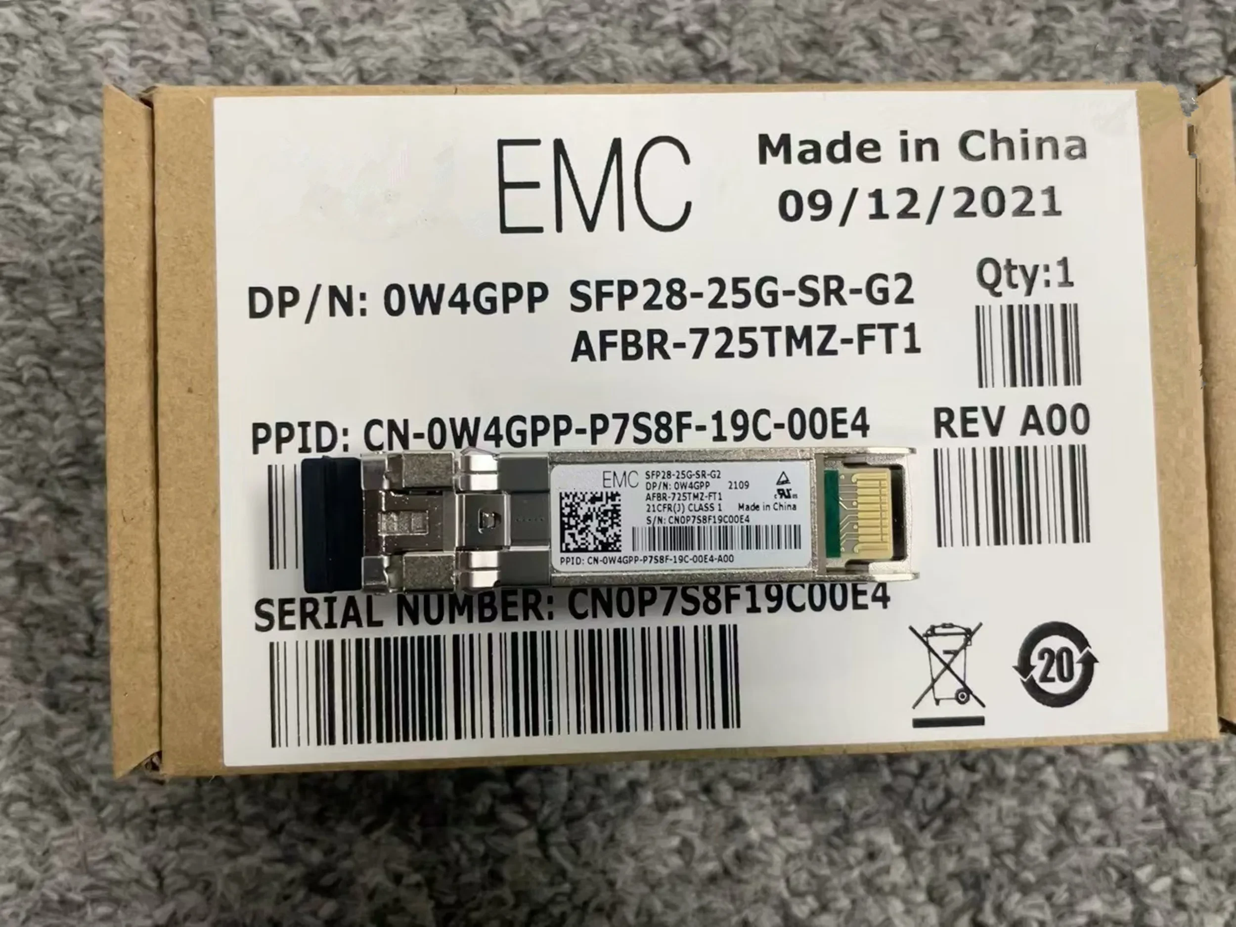 Original 25g SR Transceiver Sfp SFP28-25G-SR-G2 0W4GPP AFBR-725TMZ-FT1 850NM 25GB Optical Fiber Module 4