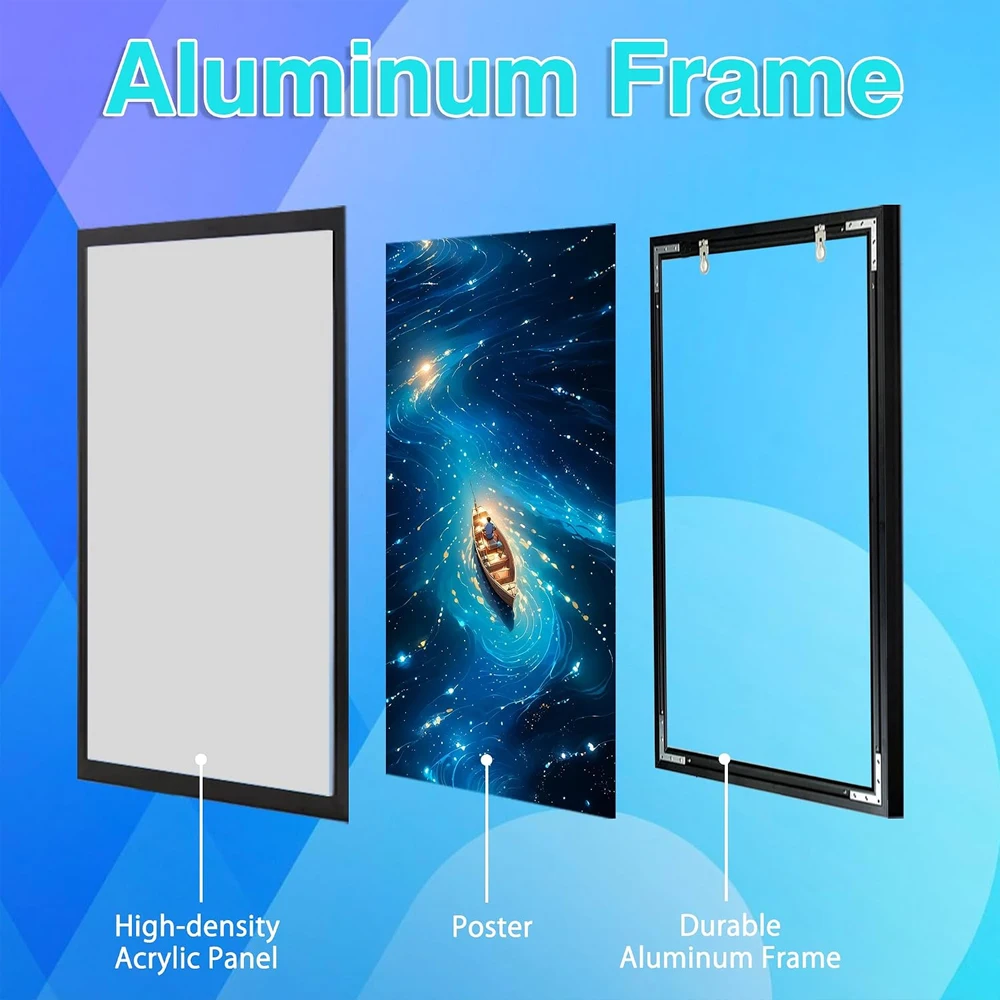 A1 A2 A3 A4 Poster Display Light Box Ultra-thin Illustration LED Screen Light Box Cafe Fast Food Menu Board Aluminum Frame Light
