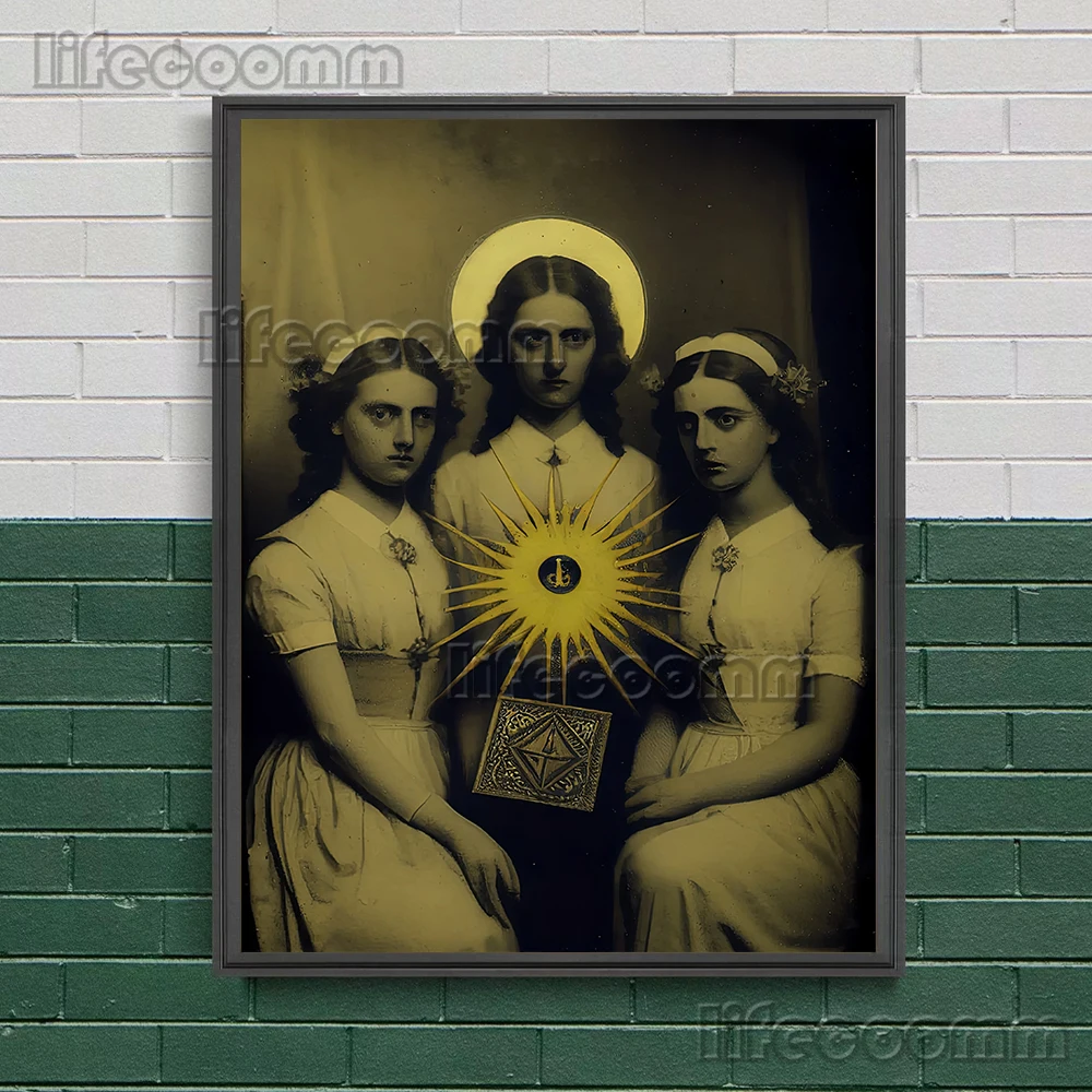 Victorian Witches And Spider Lady Vintage Wall Art Canvas Print Occult Witchcraft And Pagan Wiccan Horror Art Poster Print Decor