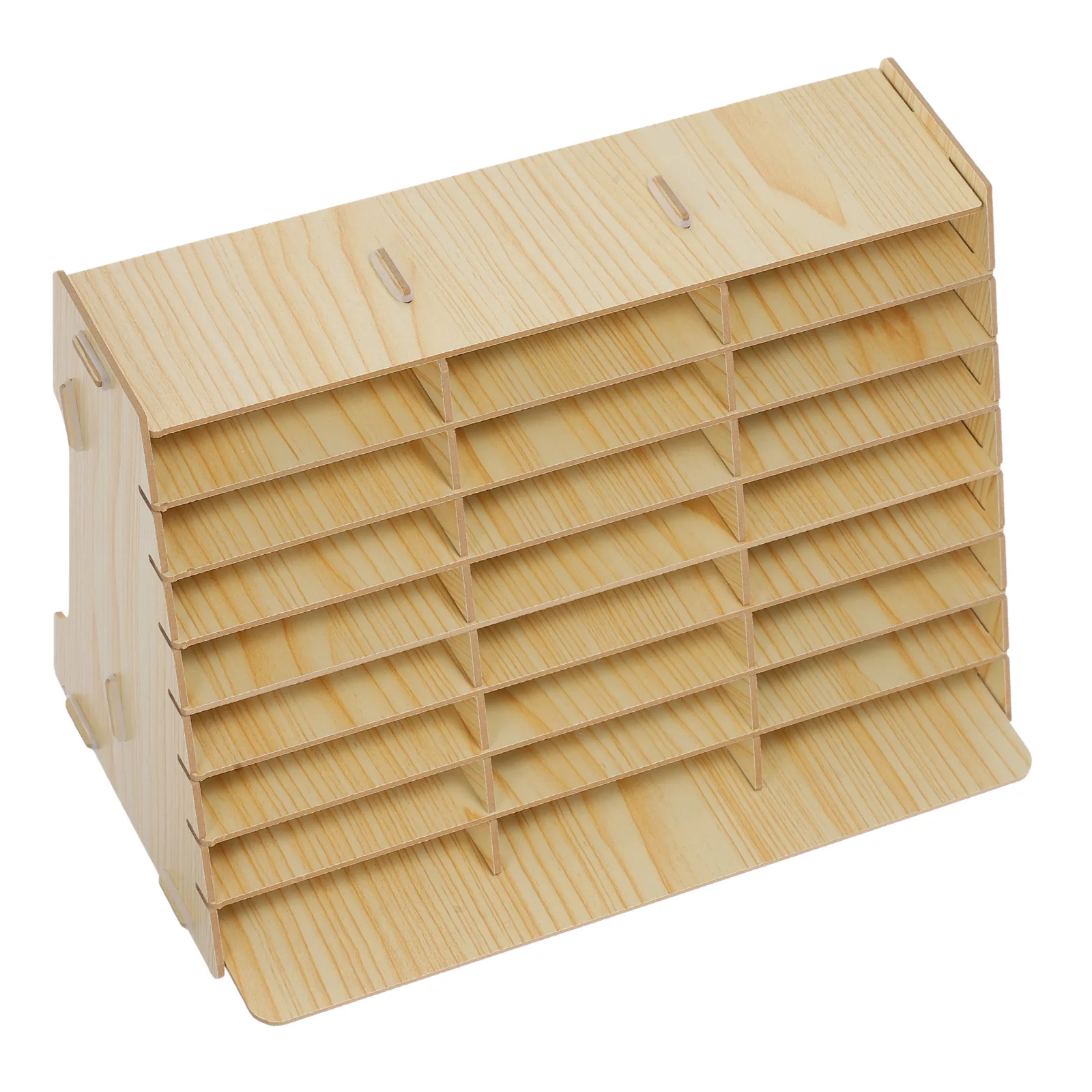 

1pcs Mobile Phone Storage Box Desktop Organizer Wooden Cell Holder Classroom Meeting Room Display Rack Multi Grid Tidy Container