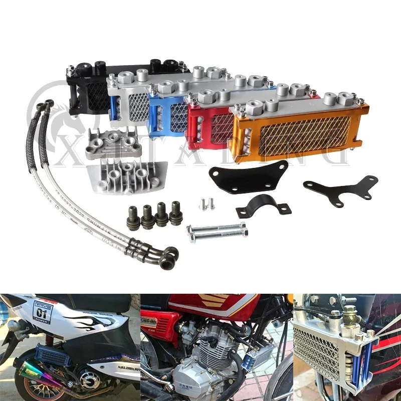 Motorcycle Universel Oil Radiator Kit Oil Cooler For 50CC 110 125 140cc Motocross Dirt Pit Bike ATV Enduro Engine Cooling Parts
