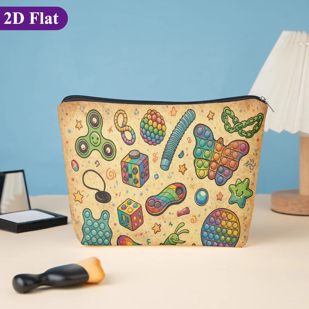 1 Piece Stress-Relief Toy Collection Makeup Bag - Multifunctional Zipper Bag for Women, Perfect Travel Zipper Storage Bag, Fun Birthday Gift