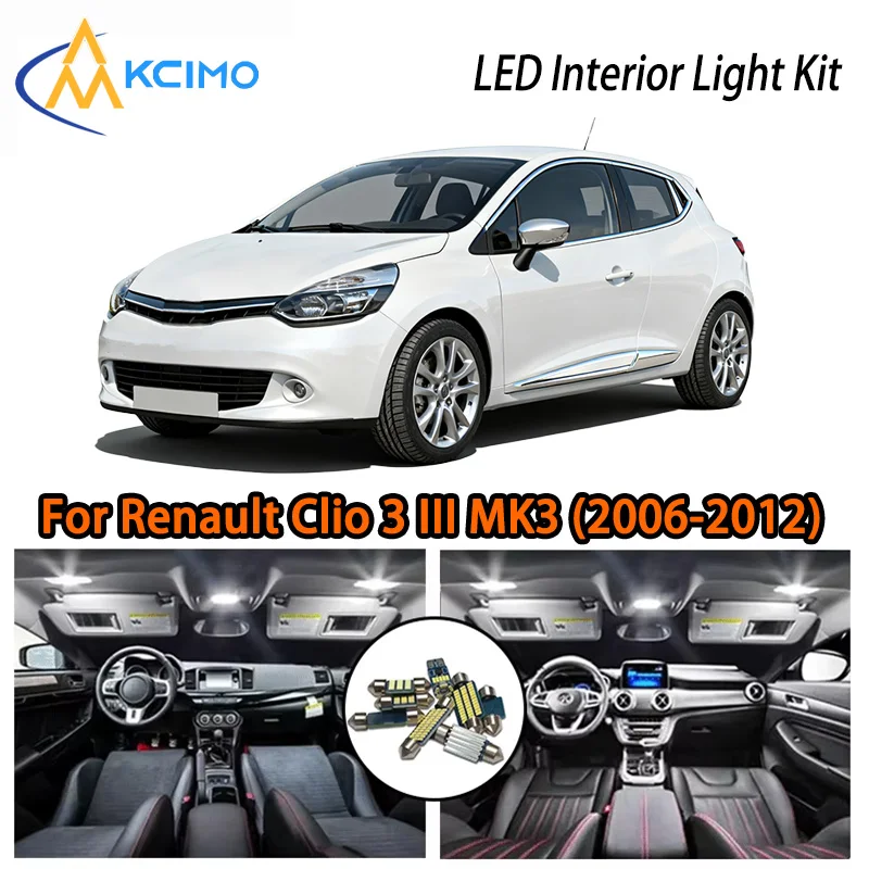 

KCIMO For Renault Clio 3 III MK3 (2006-2012) Premium LED Interior Kit - 2 Colors , Quick Installation, Long-Lasting