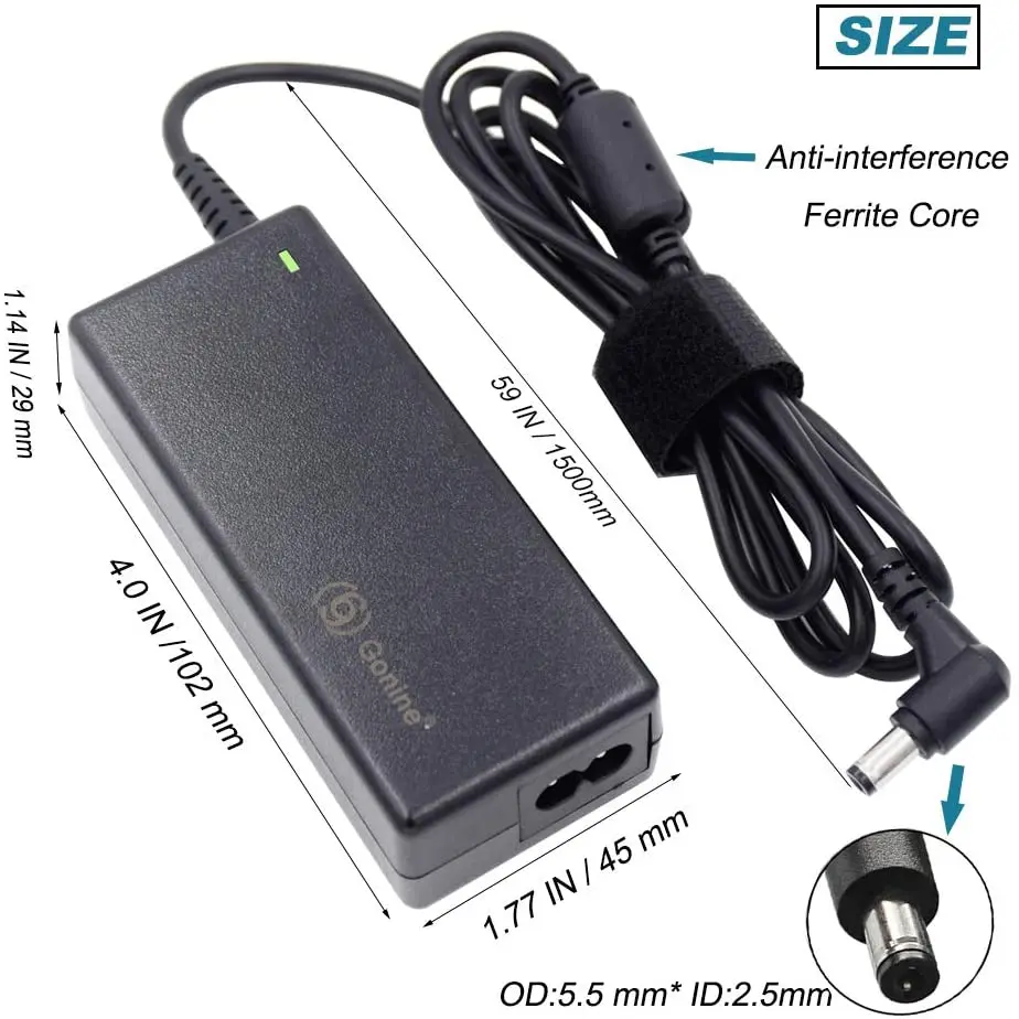 DC 24V 60W 0-2500mA Devices AC Power Adapter For LED Strip Light,Notebook,Vizio Soundbar,Zebra ZP450 Printers,Dymo 4XL Printer,