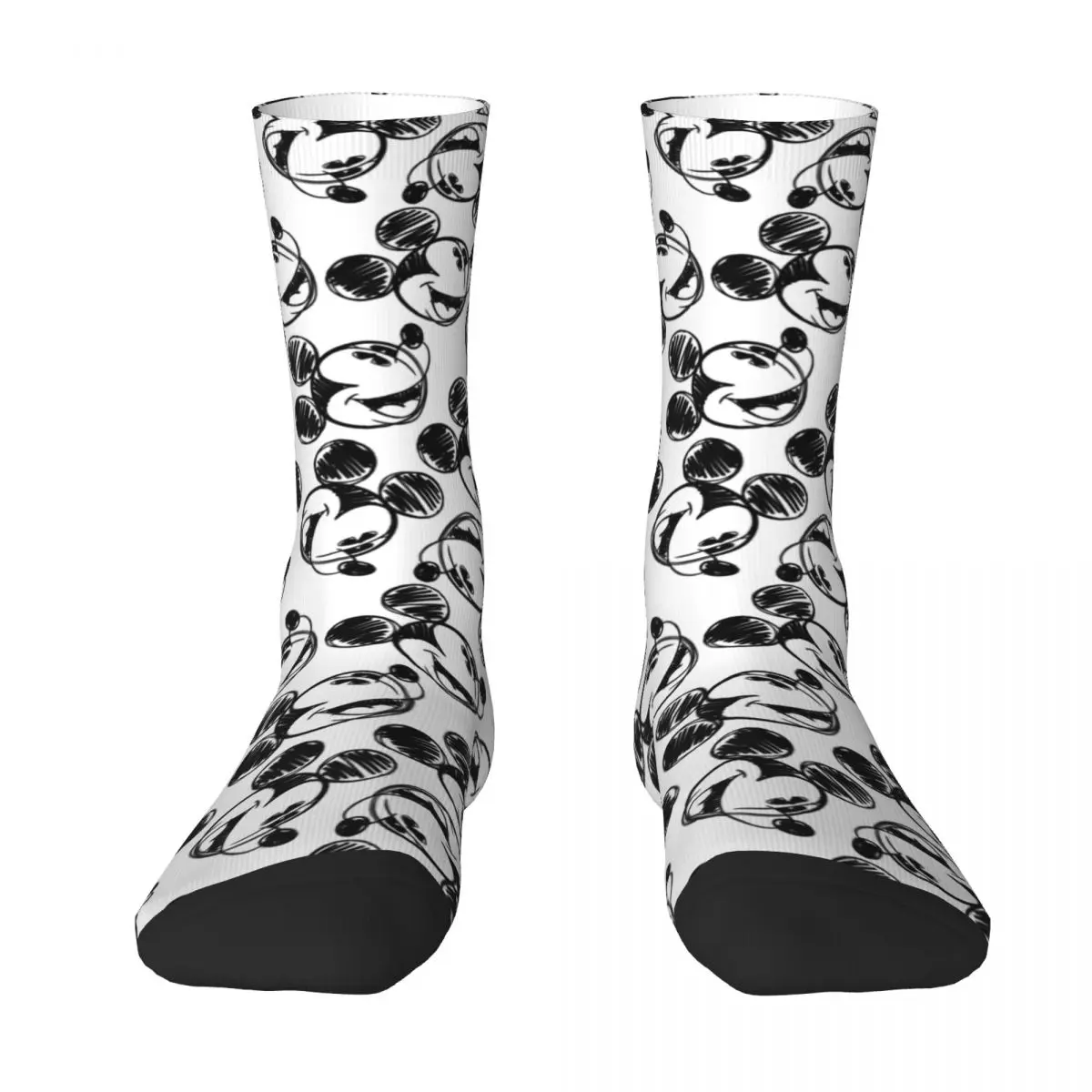 Crazy Design Mickey Mouse Head Basketball Socks Cartoon Anime Polyester Long Socks for Unisex