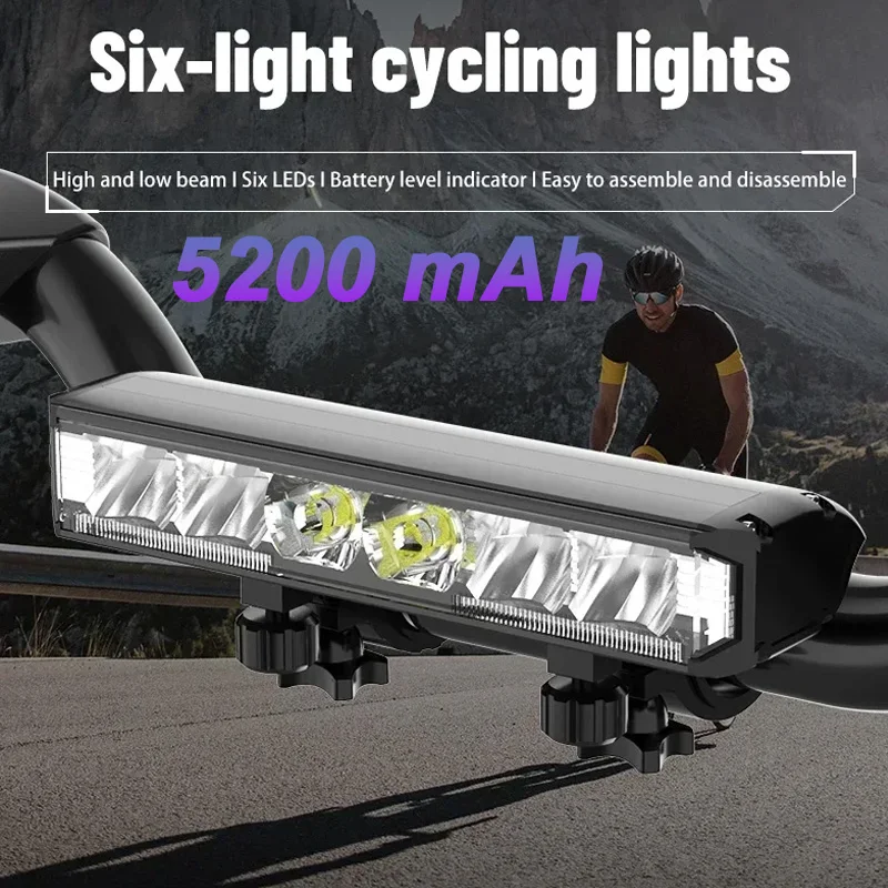 

Велосипедный фонарь, 6 светодиодов, фонарь для горного велосипеда, передняя USB перезаряжаемая велосипедная фара, 2000 лм, яркая лампа для горного велосипеда, велосипедные детали