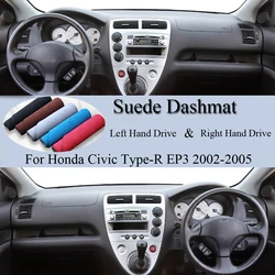 For Honda Civic Type-R UK-spec EP3 2002-2005 Suede Leather Dashmat Dash Mat Cover Dashboard Pad Sunshade Carpet Car Accessory