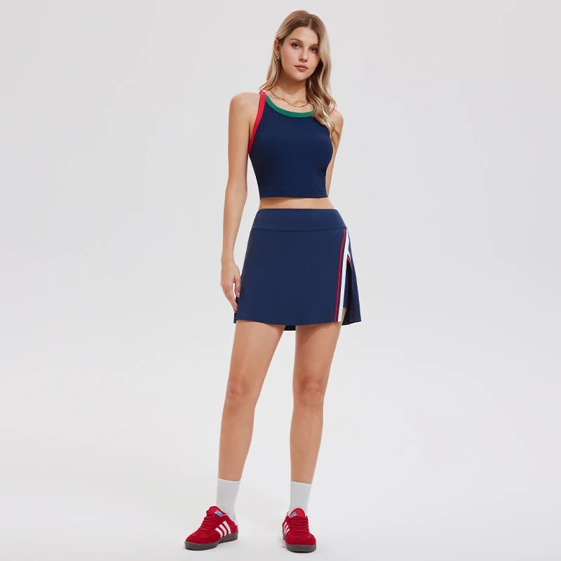 Tennies Wear Pickleball Padel Tank Tops Skirts Set With Shorts Badminton Golf Workout Tennis Skirt Set 3