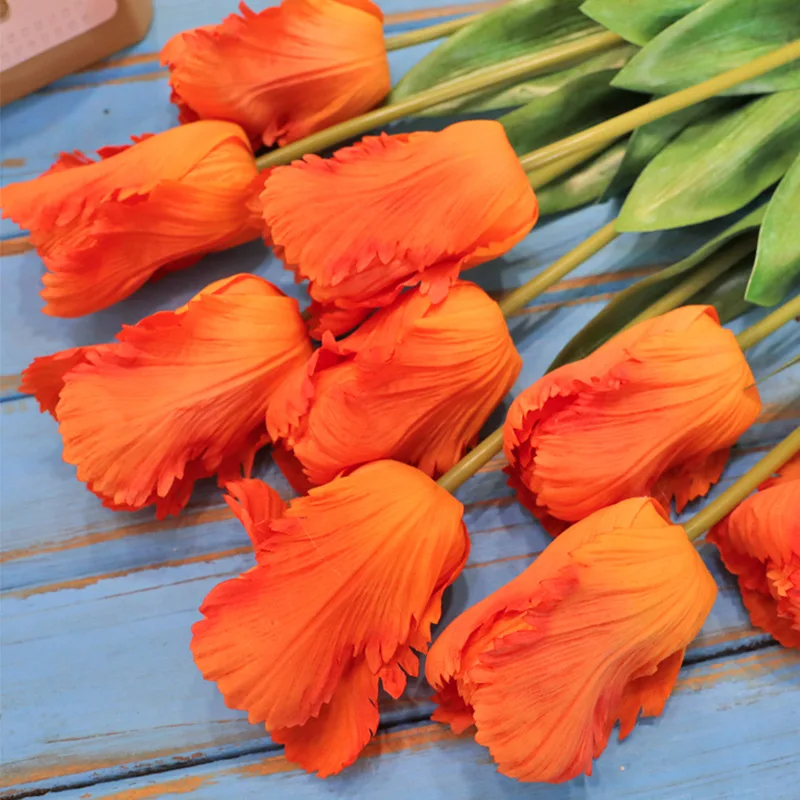 5 Stück feuchtigkeitsspendende große Tulpen, künstliche Blumen mit echter Haptik, Hochzeitsdekoration, Tulpen, Wohnaccessoires, Party-Tischdekoration, Blumen. – Detail 9