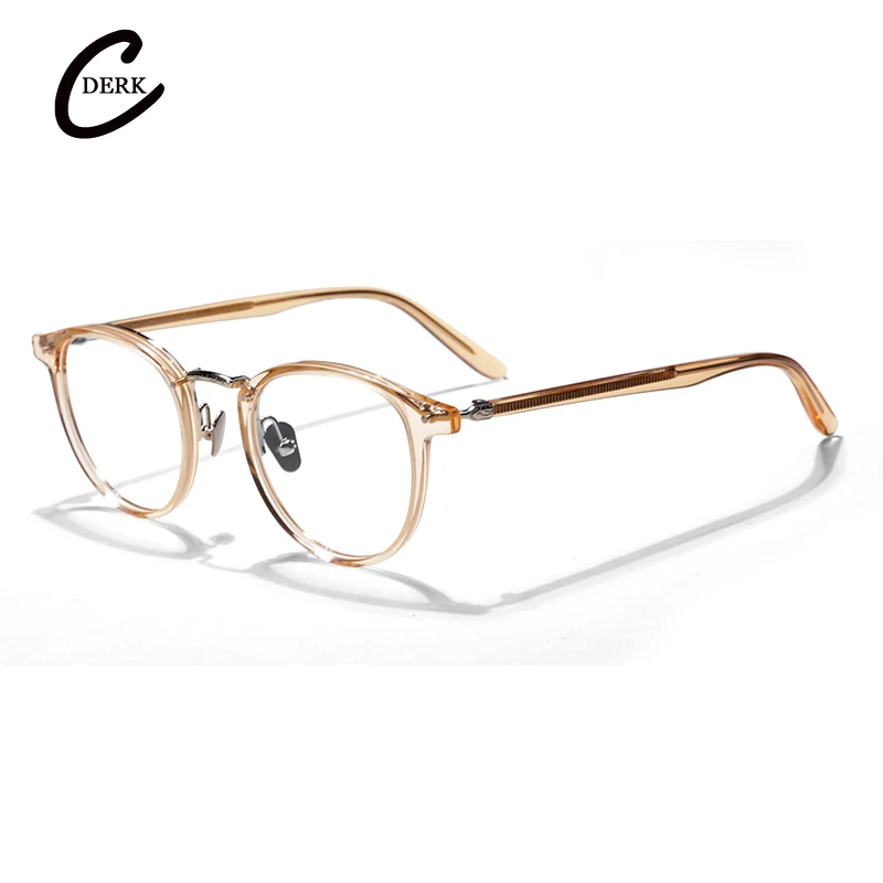 Handmade top quality refined acetic acid round frames for men's and women's classic optical prescription glasses personalized