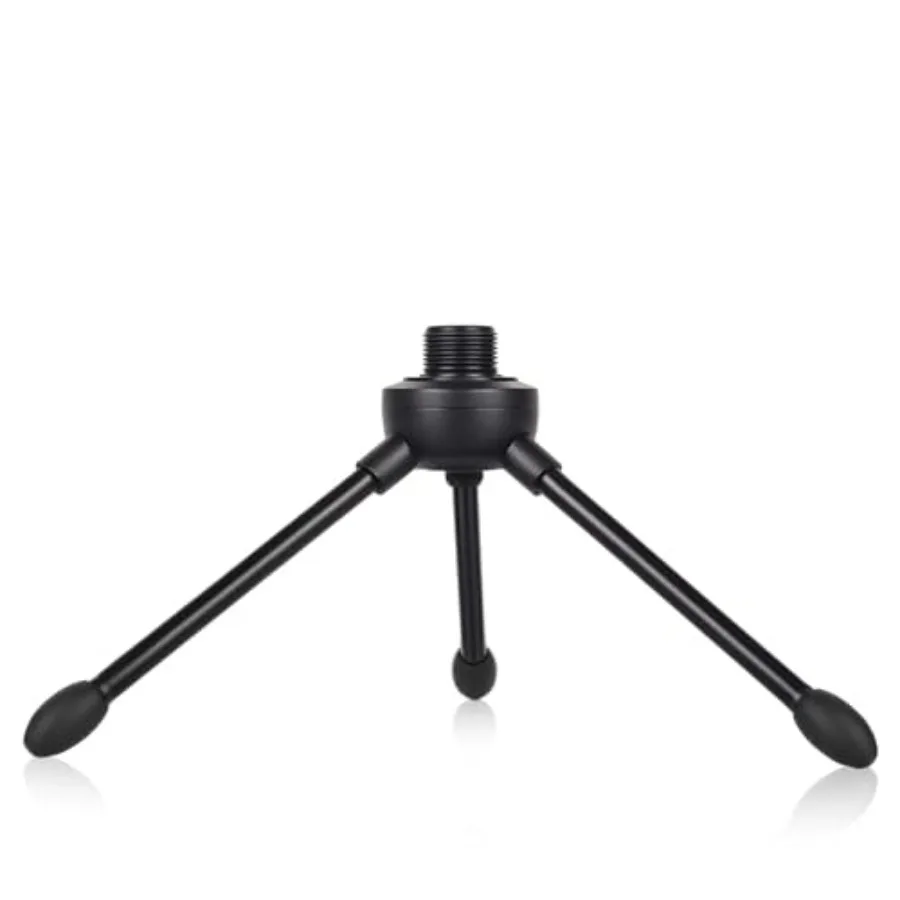 Desktop Tripod Microphone Stand, with Non-slip Rubber Feet, Durable Iron Construction, Portable Foldable, Adjustable Table Micr