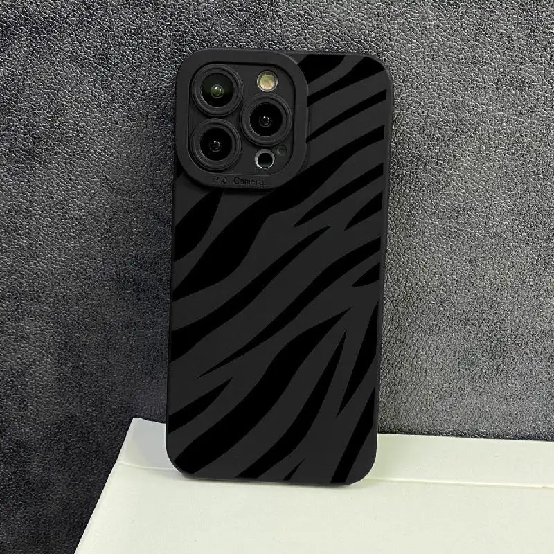 Marble Striped Phone Case For iPhone 15 16 14 13 ProMax Plus Shockproof Soft Cover