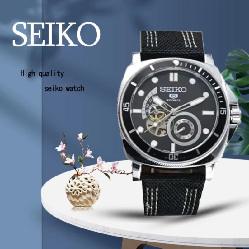 High Quality SEIKO 5 Mechanical Watch  Automatic Watch Men\'s Canvas with Luminous Men\'s Watch Luxury Fashion  Ladies Watches