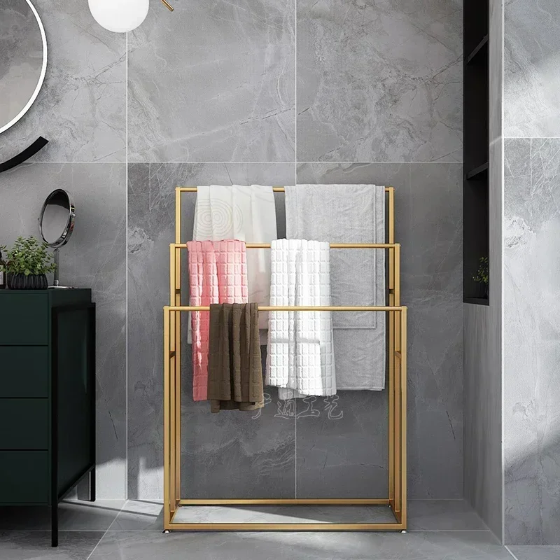 Rack De Armazenamento De Toalha De Banho Sem Soco, Nordic Floor Rag Rack