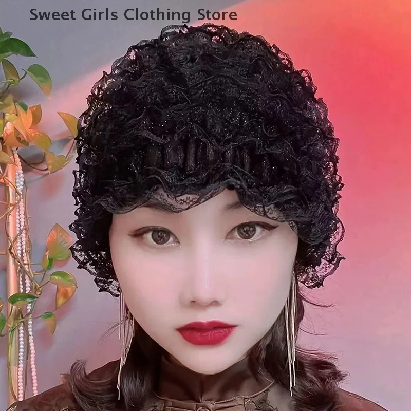 หมวกคลุมผมผ้าลูกไม้ระบายอากาศสำหรับฤดูร้อนสำหรับผู้หญิง ผ้าคลุมผม หมวกคลุมศีรษะ ผ้าโพกศีรษะ หมวกมุสลิม ผ้าคลุมศีรษะแบบยืดหยุ่น คลุมศีรษะได้เต็มที่