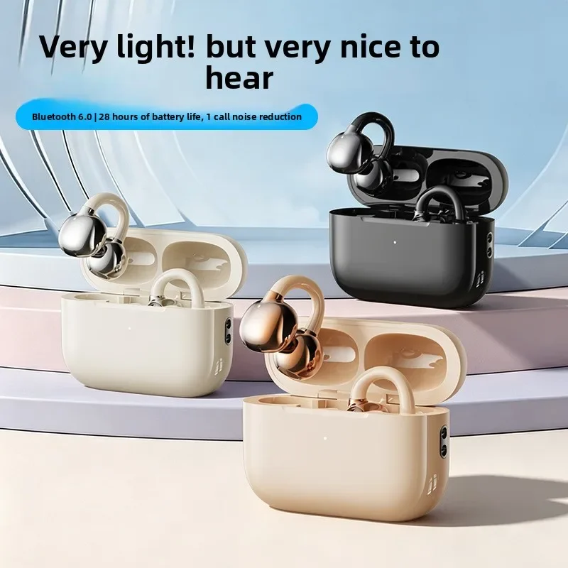 Wireless Bluetooth Earphones, Clip-On Design with Long Battery Life, Suitable for Travel and Daily Use