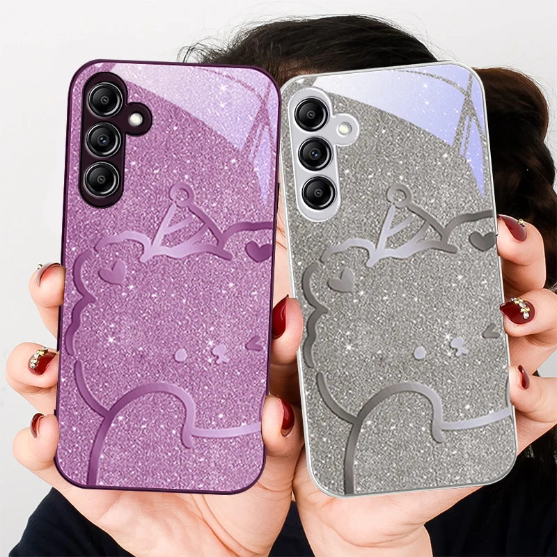 

Pink romantic teddy bear For Samsung A20 30 22 23 24 25 26 31 32 A33 34 35 42 50 51 52 53 54 55 56 70 71 72 73 glass phone case