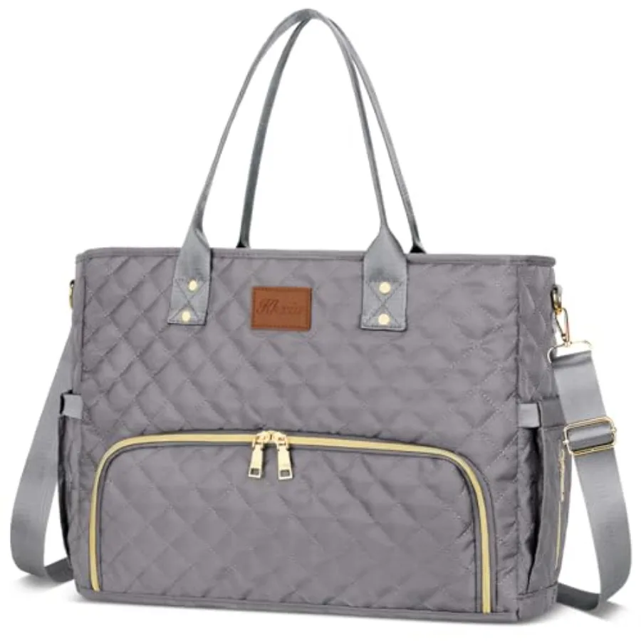 

KKXIU Lunch Tote Bag for Teacher and Nurse 15.6 Inch Laptop Tote with Insulated Lunch Box Pocket for Women