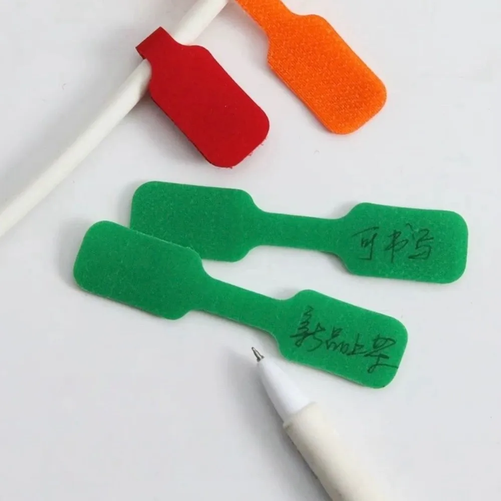 

24pcs Waterproof Self Adhesive Cable Labels Reusable Rainbow Color Desktop Cable Organizer Nylon Removable Wire Cord Tags