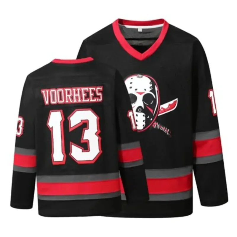 2026 Voorhees Jason 13 Friday Movie Ice Hockey Jersey Halloween Stitched Children's and Parental Clothing