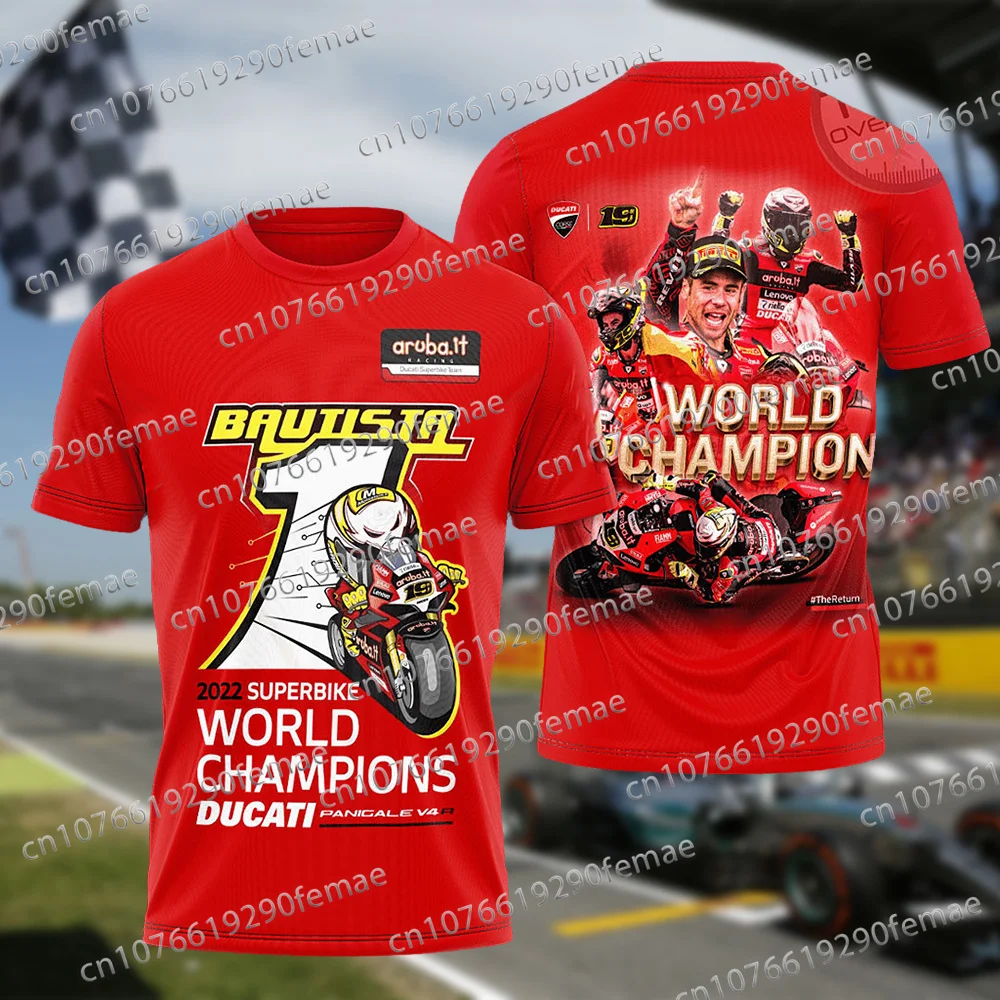 

2025 Latest Italian Motorcycle Racing Driver Francesco Bagnaia Racing Team T-shirt for Daily Sports, Breathable and Comfortable