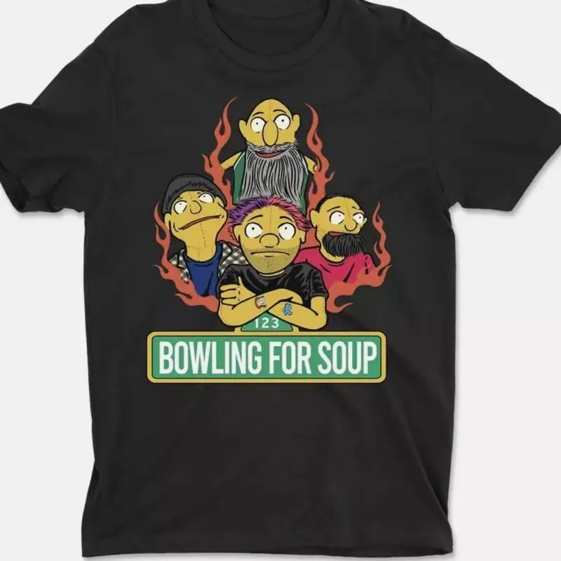 

1 2 3 Bowling for Soup Band Funny T Shirt Black Size S 5XL