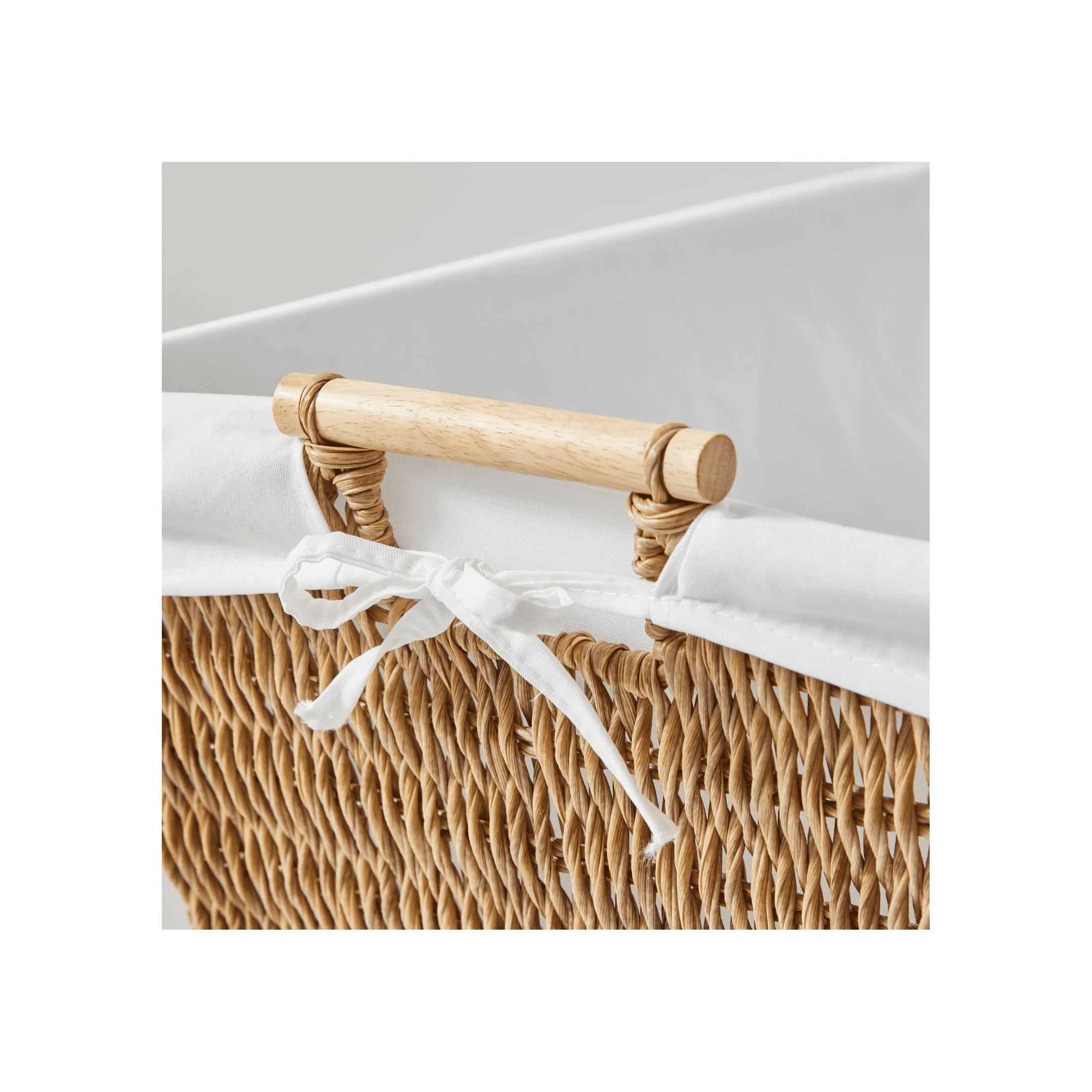 Cesto para roupa suja de vime poli de resina (com forro)