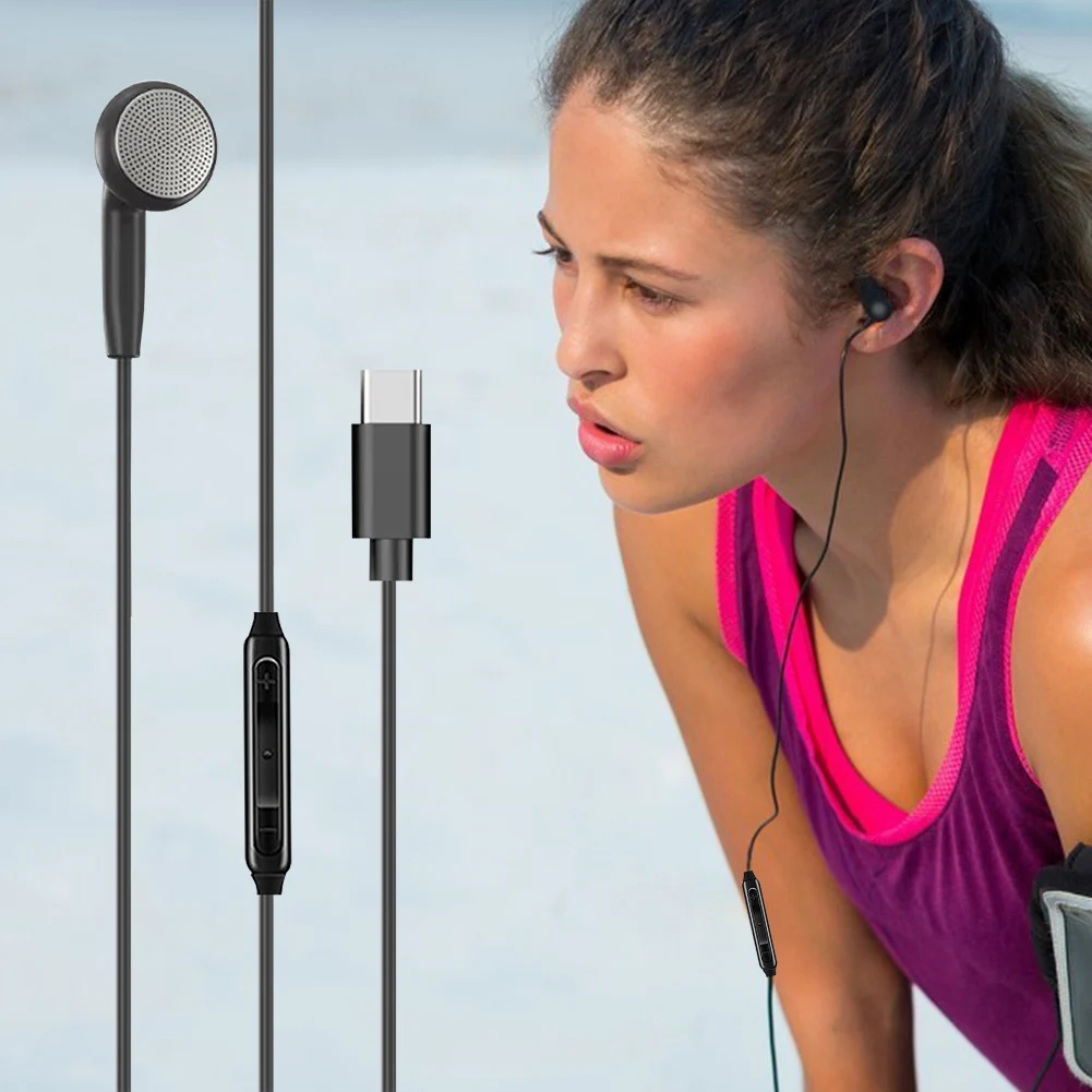 3.5mm/Type-c Wired Earbuds In Ear Headphone Single Side Mono Earphone with Microphone Volume Control One Side Earplugs for Phone