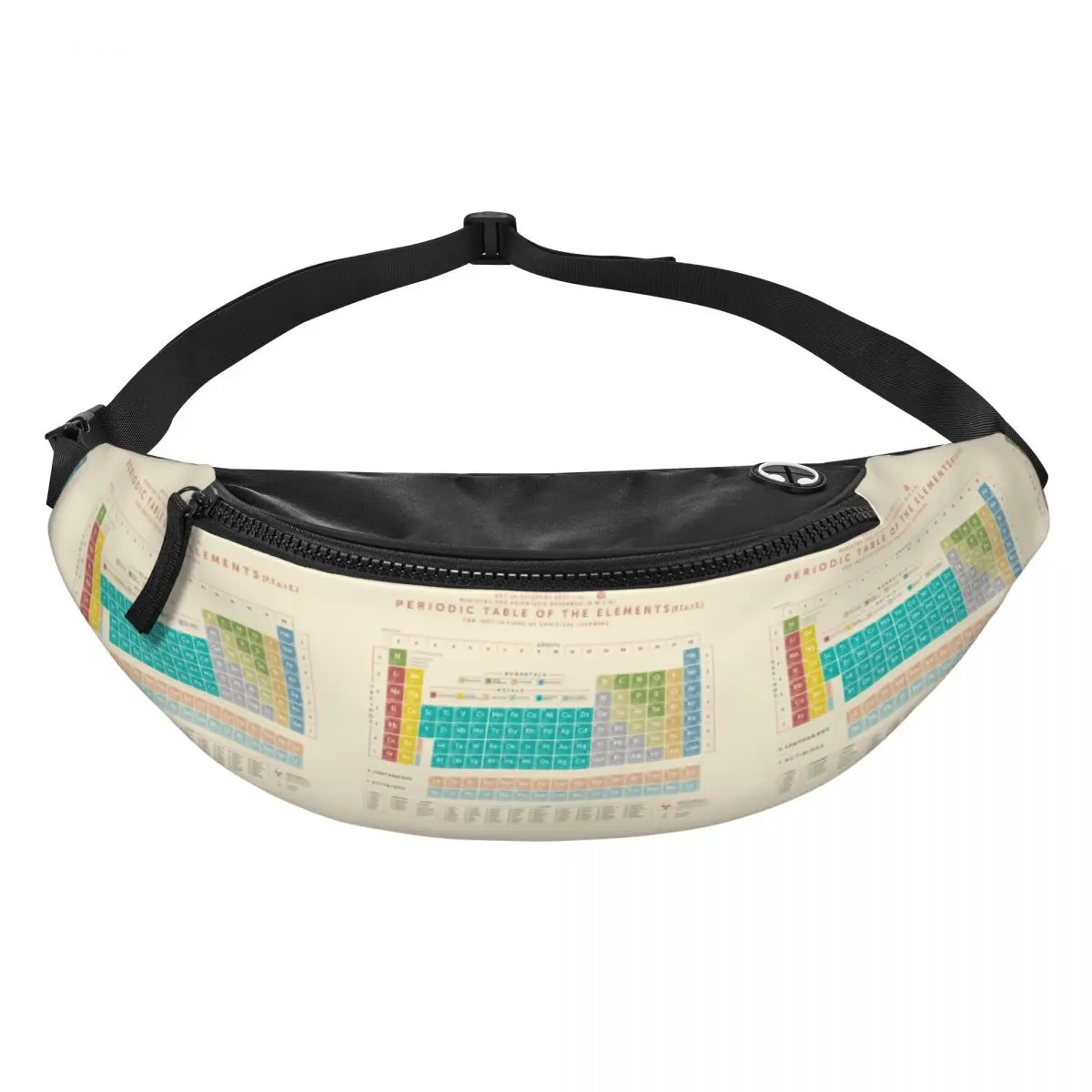 Cool Elements Periodic Table Fanny Pack for Traveling Men Women Science Chemistry Chemical Crossbody Waist Bag Phone Money Pouch