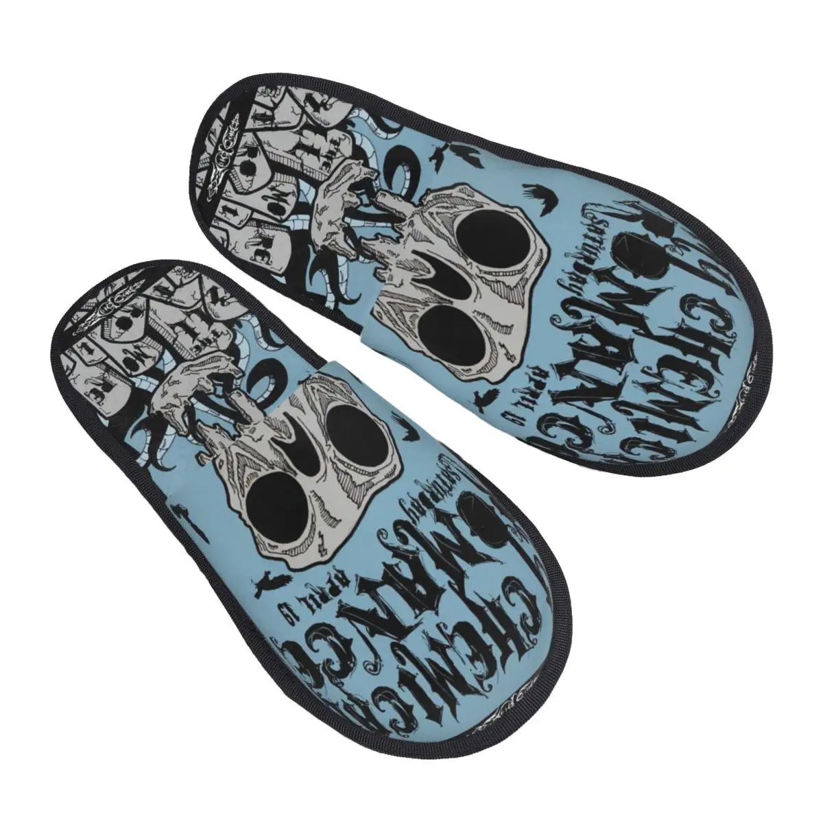 Custom Print   Classic Vintage My C-Chemical Romances Band Poster House Slippers Memory Foam Fluffy Slipper Indoor Outdoor Shoes