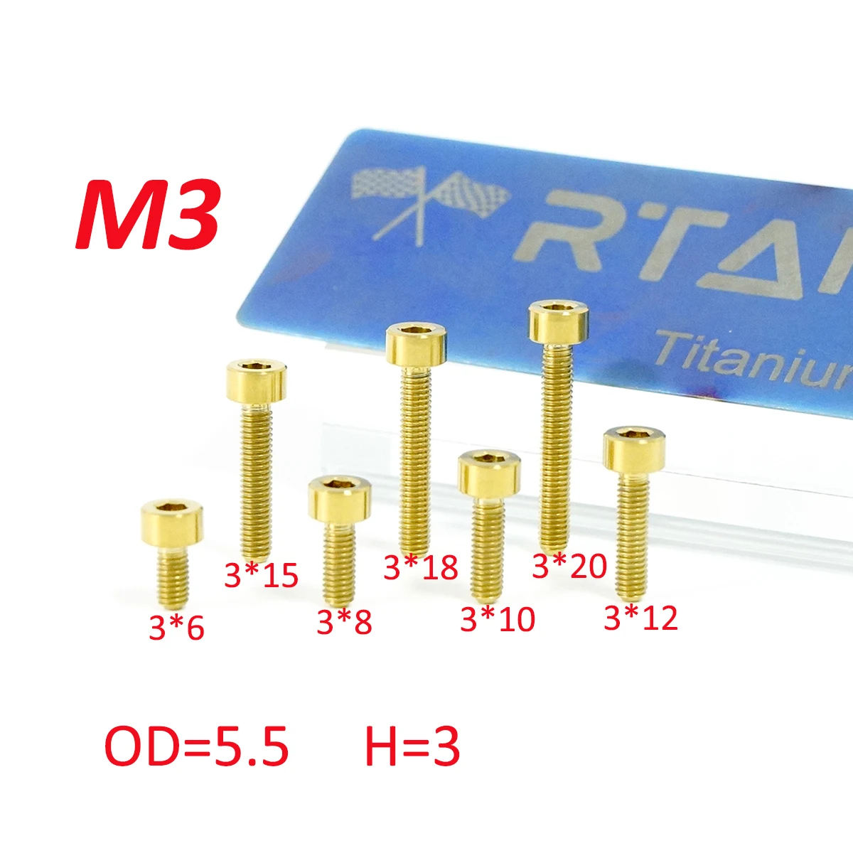 RTAMO Gr5 Titan-Schraube M3X6/8/10/12/15/18/20mm Ti-Befestigungselement für Motorrad-Umbauten – Detail 2