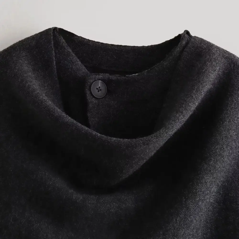 

Retro Elegant Coat Women Long Sleeve Irregular Scarf Demi-season Cape Autumn Winter Wind-proof Scarf Knit Coat Top Gifts