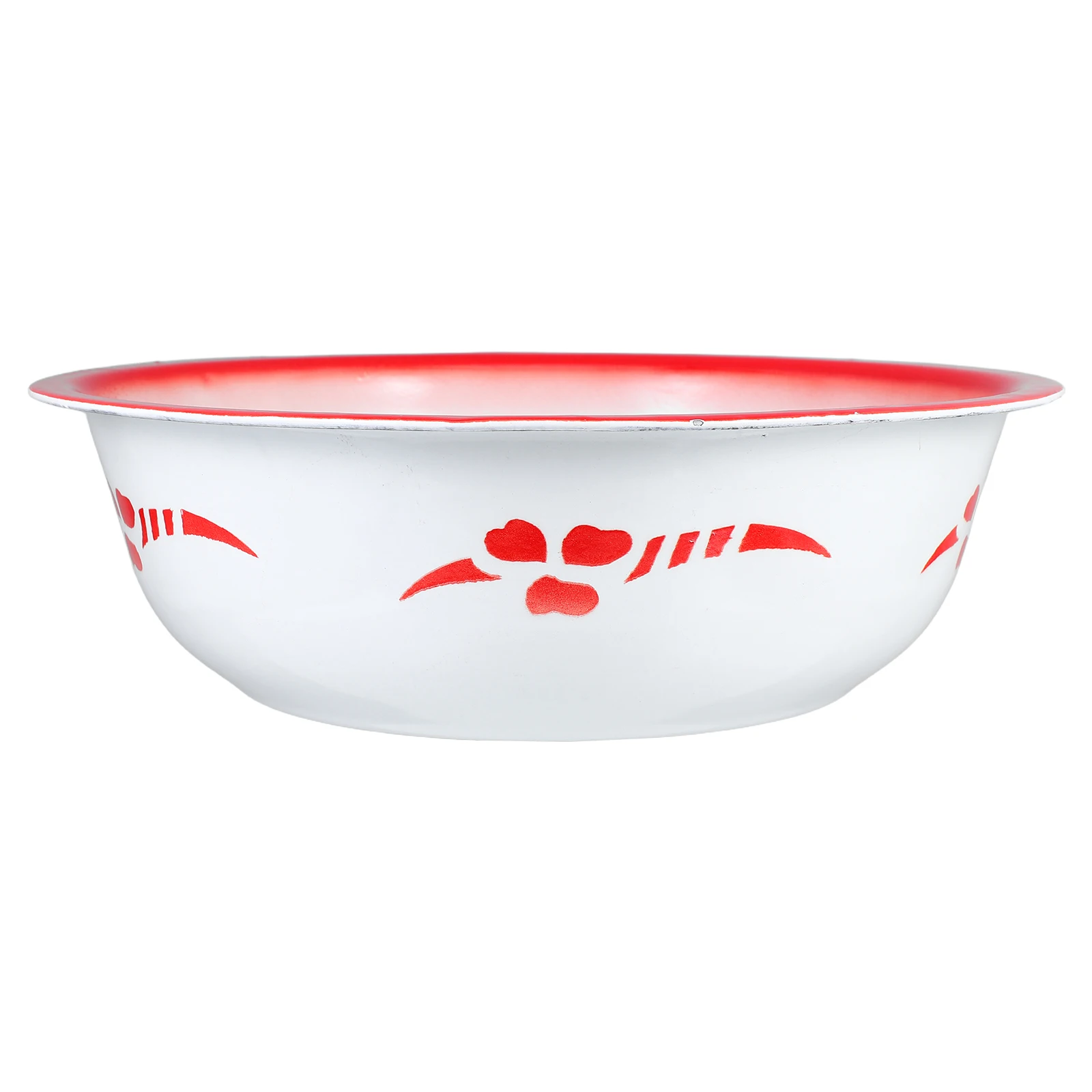 

Extra Large Vintage Enamel Bowl Deepen Kitchen Basin Retro Mixing Vegetable Soup Salad Washing Bowl Large Noodle Fruit
