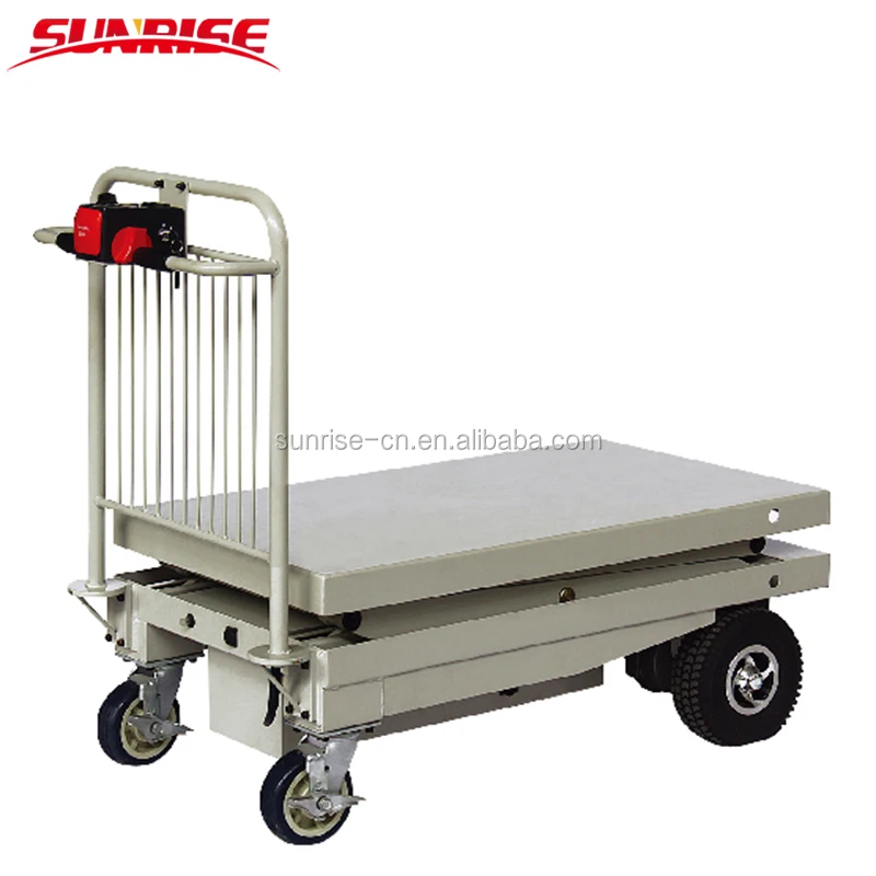 400kg Electric Hand Truck with Double Scissor Lift Table Battery Powered Portable Warehouse Material Handling Moving Tool view 3