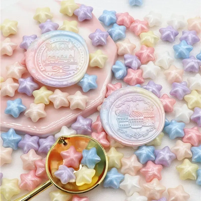 Lucky Stars Special-shaped Wax Wax Wax DIY Envelope Seal Invitation Decoration Enamel Seal Wax Wax Beads Mixed Color Macaron