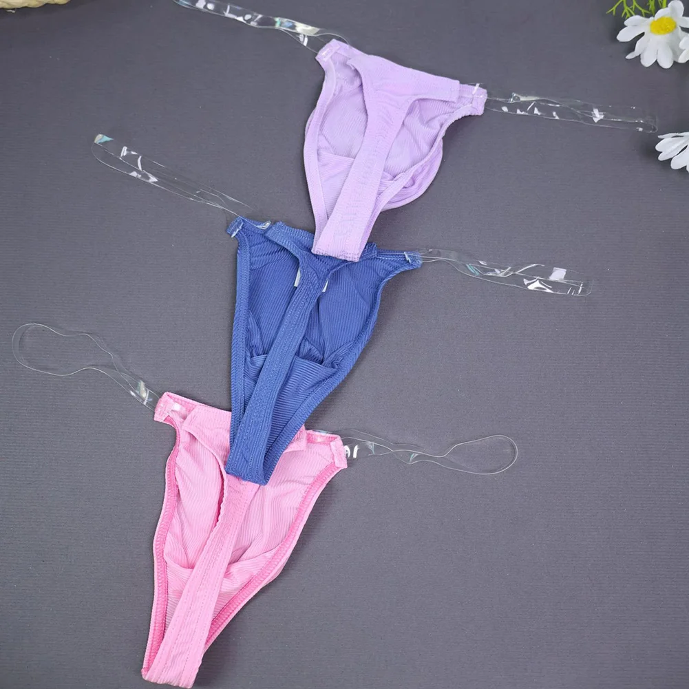 

Трусики-бикини, мужские бесшовные прозрачные бретели, нижнее белье, стринги, трусы-мешочки, стринги с низкой талией, дышащие