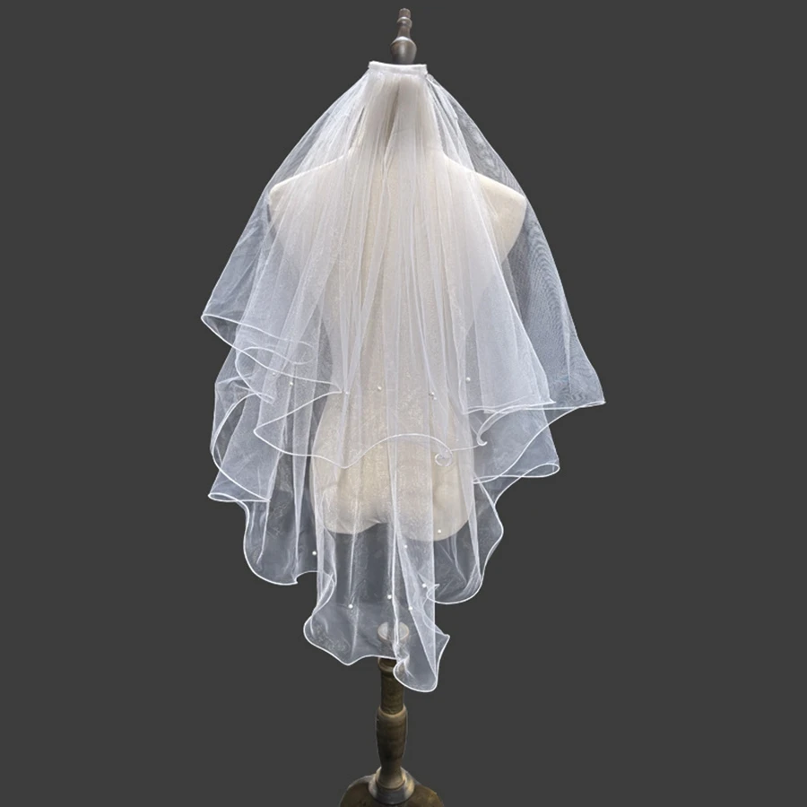 Elegant Wedding Veil Ivory White Bridal Veil Wedding Accessories Voile Mariage Velo Novia Welon Slubny Bride Veil 2026 Sluier