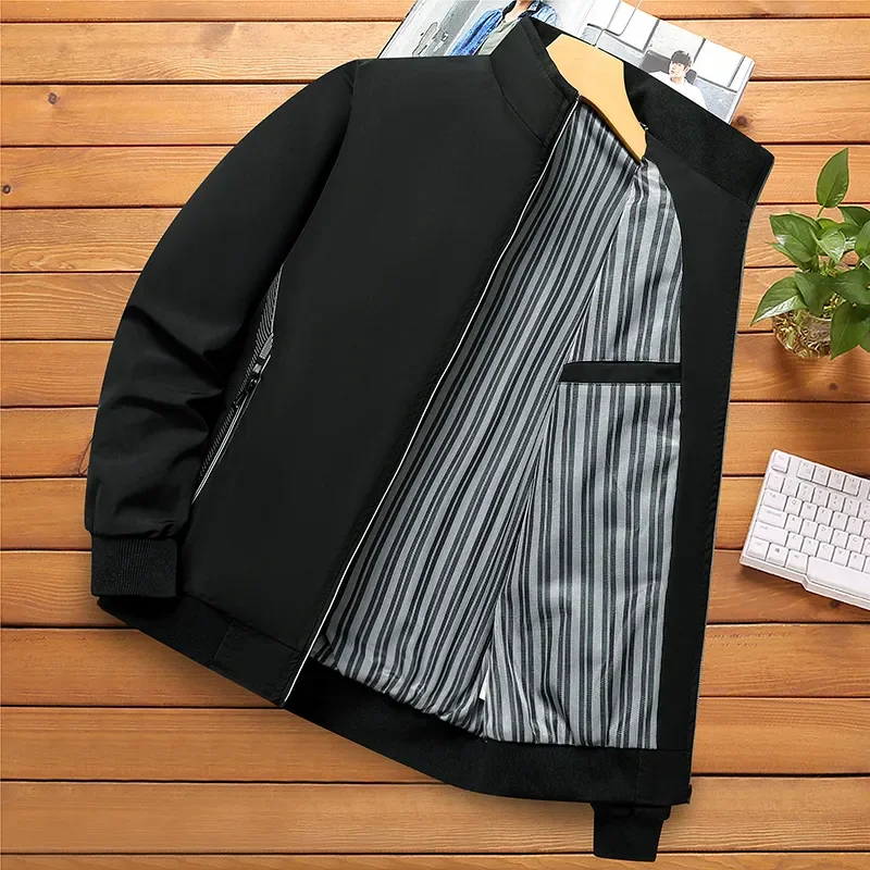 

Мужская повседневная куртка-бомбер с воротником-стойкой, тонкая легкая верхняя одежда для весны и осени, для повседневной носки