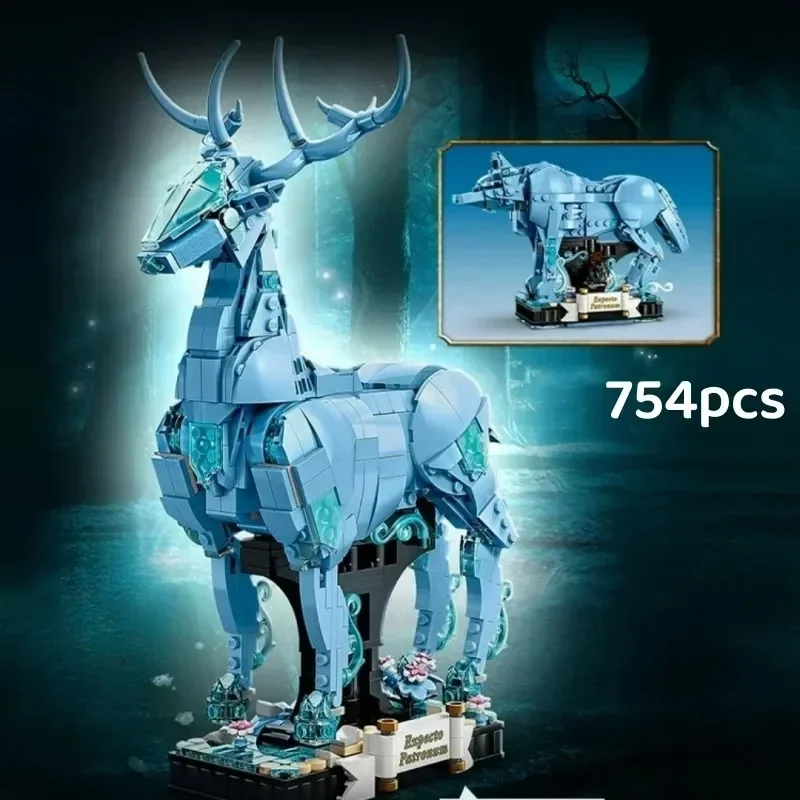 New Film Buck Deer Guardian God Wild Wolf Building Blocks 76414 Magic Movies Series Monsters Bricks Model Assembled Toy Kid Gift